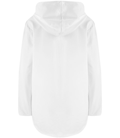 Cienka bluza damska jednokolorowy basic z kapturem ZEFIRA (Biały)