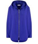Cienka bluza damska jednokolorowy basic z kapturem ZEFIRA (Niebieski) Cienka bluza damska jednokolorowy basic z kapturem ZEFIRA (Niebieski)