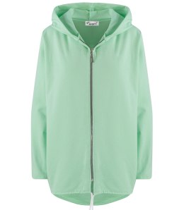 Cienka bluza damska jednokolorowy basic z kapturem ZEFIRA (Zielony)