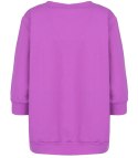 Cienka bluza pudełkowa bawełniana dekolt serek MINIE (Fioletowy)