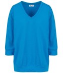 Cienka bluza pudełkowa bawełniana dekolt serek MINIE (Niebieski) Cienka bluza pudełkowa bawełniana dekolt serek MINIE (Niebieski)