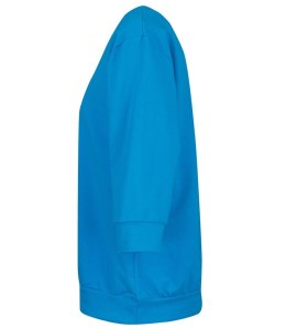 Cienka bluza pudełkowa bawełniana dekolt serek MINIE (Niebieski)