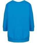 Cienka bluza pudełkowa bawełniana dekolt serek MINIE (Niebieski) Cienka bluza pudełkowa bawełniana dekolt serek MINIE (Niebieski)