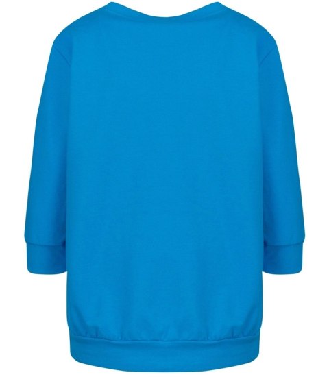 Cienka bluza pudełkowa bawełniana dekolt serek MINIE (Niebieski) Cienka bluza pudełkowa bawełniana dekolt serek MINIE (Niebieski)
