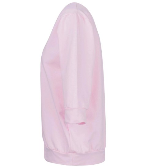 Cienka bluza pudełkowa bawełniana dekolt serek MINIE (Różowy) Cienka bluza pudełkowa bawełniana dekolt serek MINIE (Różowy)