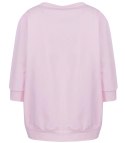 Cienka bluza pudełkowa bawełniana dekolt serek MINIE (Różowy) Cienka bluza pudełkowa bawełniana dekolt serek MINIE (Różowy)