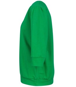 Cienka bluza pudełkowa bawełniana dekolt serek MINIE (Zielony)