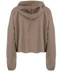 Cienka krótka bluza damska jednokolorowy basic z kapturem JULIA (Beżowy) Cienka krótka bluza damska jednokolorowy basic z kapturem JULIA (Beżowy)