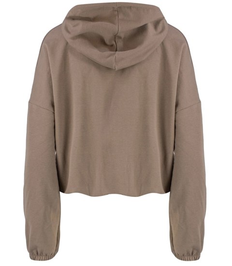 Cienka krótka bluza damska jednokolorowy basic z kapturem JULIA (Beżowy) Cienka krótka bluza damska jednokolorowy basic z kapturem JULIA (Beżowy)