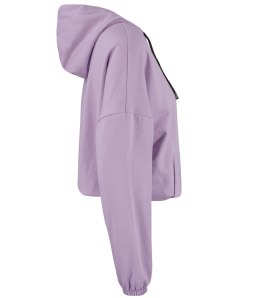 Cienka krótka bluza damska jednokolorowy basic z kapturem JULIA (Fioletowy)