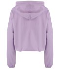 Cienka krótka bluza damska jednokolorowy basic z kapturem JULIA (Fioletowy) Cienka krótka bluza damska jednokolorowy basic z kapturem JULIA (Fioletowy)