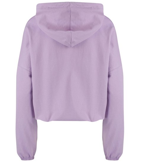 Cienka krótka bluza damska jednokolorowy basic z kapturem JULIA (Fioletowy) Cienka krótka bluza damska jednokolorowy basic z kapturem JULIA (Fioletowy)