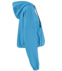 Cienka krótka bluza damska jednokolorowy basic z kapturem JULIA (Niebieski) Cienka krótka bluza damska jednokolorowy basic z kapturem JULIA (Niebieski)