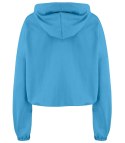 Cienka krótka bluza damska jednokolorowy basic z kapturem JULIA (Niebieski) Cienka krótka bluza damska jednokolorowy basic z kapturem JULIA (Niebieski)