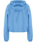 Cienka krótka bluza damska jednokolorowy basic z kapturem JULIA (Niebieski) Cienka krótka bluza damska jednokolorowy basic z kapturem JULIA (Niebieski)