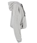 Cienka krótka bluza damska jednokolorowy basic z kapturem JULIA (Szary) Cienka krótka bluza damska jednokolorowy basic z kapturem JULIA (Szary)