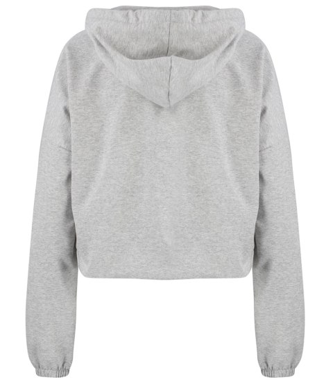 Cienka krótka bluza damska jednokolorowy basic z kapturem JULIA (Szary) Cienka krótka bluza damska jednokolorowy basic z kapturem JULIA (Szary)