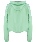 Cienka krótka bluza damska jednokolorowy basic z kapturem JULIA (Zielony) Cienka krótka bluza damska jednokolorowy basic z kapturem JULIA (Zielony)