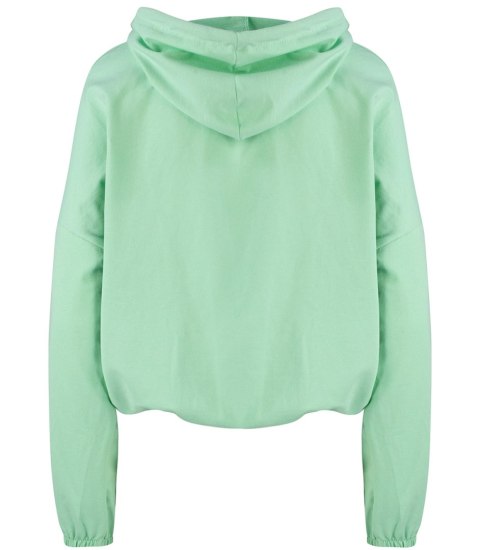 Cienka krótka bluza damska jednokolorowy basic z kapturem JULIA (Zielony) Cienka krótka bluza damska jednokolorowy basic z kapturem JULIA (Zielony)