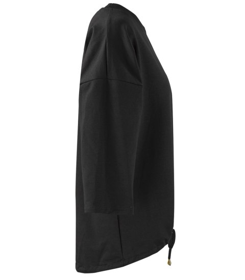 Cienka bawełniana bluza bluzka z wiązaniem na dole MOLANA (Czarny) Cienka bawełniana bluza bluzka z wiązaniem na dole MOLANA (Czarny)