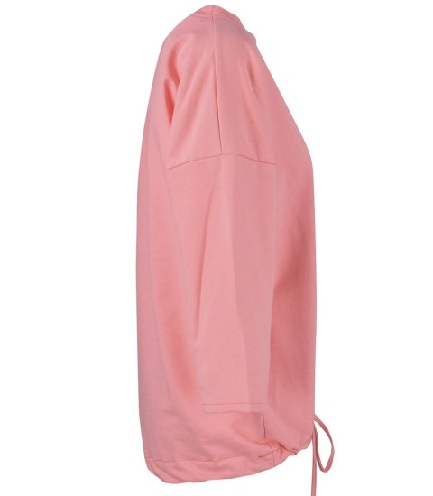 Cienka bawełniana bluza bluzka z wiązaniem na dole MOLANA (Różowy) Cienka bawełniana bluza bluzka z wiązaniem na dole MOLANA (Różowy)