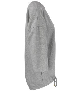 Cienka bawełniana bluza bluzka z wiązaniem na dole MOLANA (Szary)