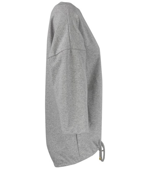 Cienka bawełniana bluza bluzka z wiązaniem na dole MOLANA (Szary) Cienka bawełniana bluza bluzka z wiązaniem na dole MOLANA (Szary)