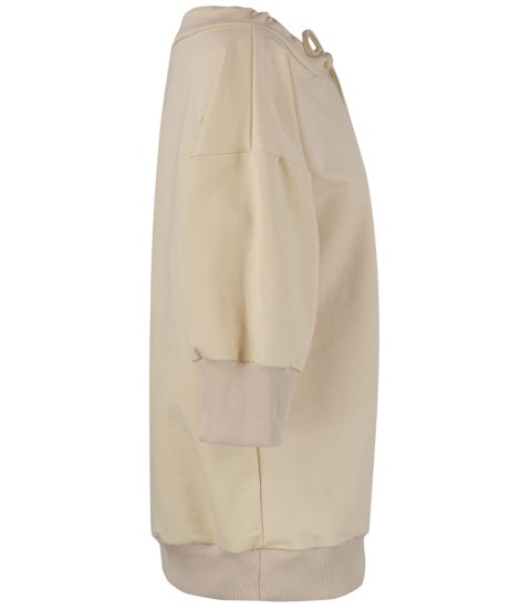 Bluza damska oversize z wiązaniem przy dekolcie GRETA (Beżowy) Bluza damska oversize z wiązaniem przy dekolcie GRETA (Beżowy)