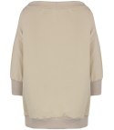 Bluza damska oversize z wiązaniem przy dekolcie GRETA (Beżowy)