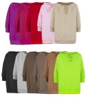 Bluza damska oversize z wiązaniem przy dekolcie GRETA (Brązowy) Bluza damska oversize z wiązaniem przy dekolcie GRETA (Brązowy)