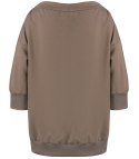 Bluza damska oversize z wiązaniem przy dekolcie GRETA (Brązowy) Bluza damska oversize z wiązaniem przy dekolcie GRETA (Brązowy)
