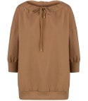 Bluza damska oversize z wiązaniem przy dekolcie GRETA (Brązowy) Bluza damska oversize z wiązaniem przy dekolcie GRETA (Brązowy)