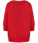 Bluza damska oversize z wiązaniem przy dekolcie GRETA (Czerwony)