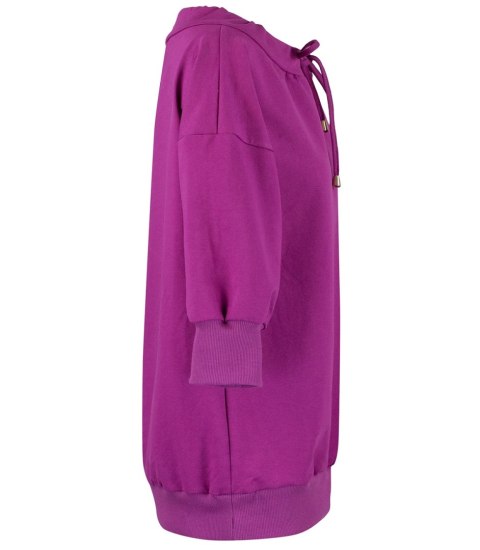 Bluza damska oversize z wiązaniem przy dekolcie GRETA (Fioletowy) Bluza damska oversize z wiązaniem przy dekolcie GRETA (Fioletowy)