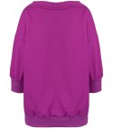 Bluza damska oversize z wiązaniem przy dekolcie GRETA (Fioletowy)