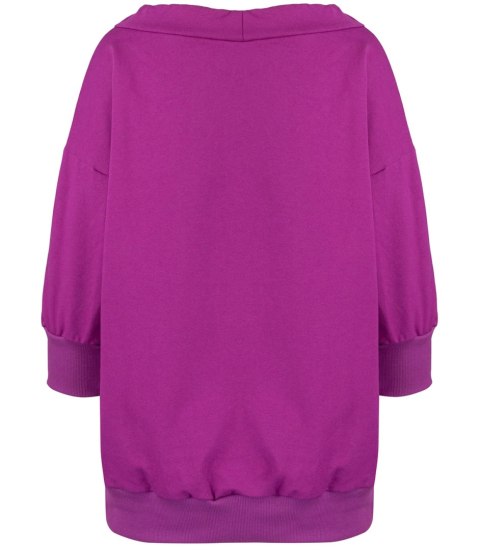 Bluza damska oversize z wiązaniem przy dekolcie GRETA (Fioletowy) Bluza damska oversize z wiązaniem przy dekolcie GRETA (Fioletowy)