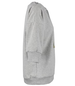 Bluza damska oversize z wiązaniem przy dekolcie GRETA (Szary)