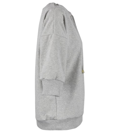 Bluza damska oversize z wiązaniem przy dekolcie GRETA (Szary) Bluza damska oversize z wiązaniem przy dekolcie GRETA (Szary)
