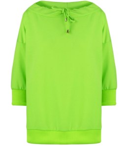 Bluza damska oversize z wiązaniem przy dekolcie GRETA (Zielony)