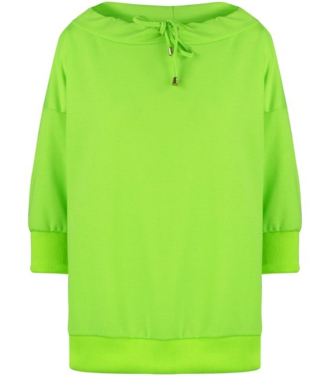 Bluza damska oversize z wiązaniem przy dekolcie GRETA (Zielony)
