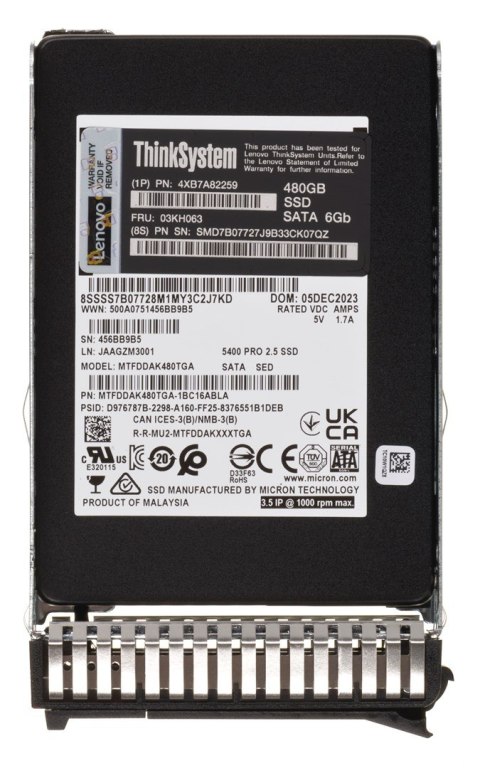 Dysk serwerowy SSD LENOVO ThinkSystem 5400 PRO 4XB7A82259 (480 GB /2.5" )