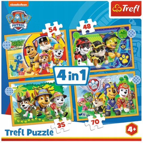 Puzzle 4w1 Psi Patrol wakacyjny 4+ Trefl 34395 Puzzle 4w1 Psi Patrol wakacyjny 4+ Trefl 34395