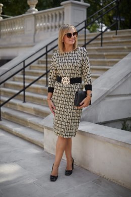 Sukienka Model M376/4 Beige/Black - La Aurora - 36