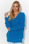 Sweter Damski Model S140 Blue - Makadamia - uniwersalny Sweter Damski Model S140 Blue - Makadamia - uniwersalny