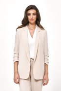 Beżowa marynarka bez zapięcia Z49 Beige - Nife - 38