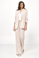 Beżowa marynarka bez zapięcia Z49 Beige - Nife - 40