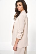 Beżowa marynarka bez zapięcia Z49 Beige - Nife - 40