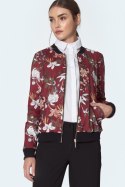 Bordowa bomberka w kwiaty BL01 Flowers/Bordo - Nife - 38 Bordowa bomberka w kwiaty BL01 Flowers/Bordo - Nife - 38
