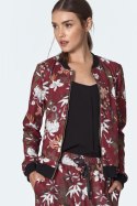 Bordowa bomberka w kwiaty BL01 Flowers/Bordo - Nife - 38 Bordowa bomberka w kwiaty BL01 Flowers/Bordo - Nife - 38