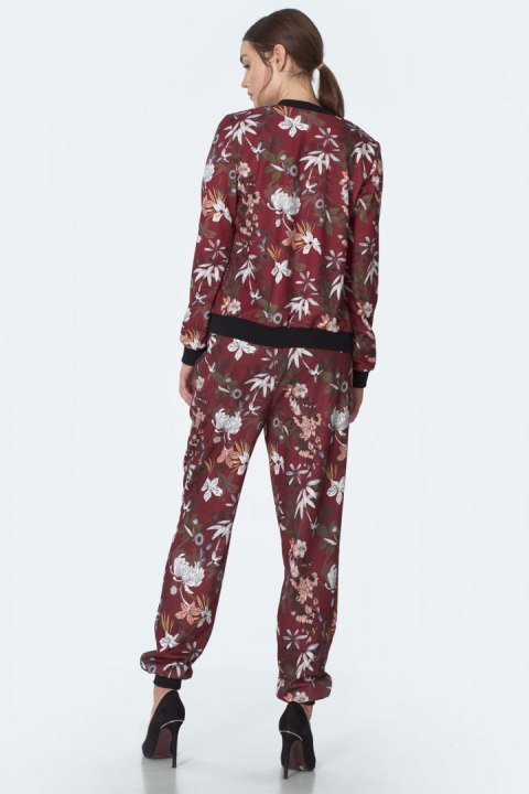 Bordowa bomberka w kwiaty BL01 Flowers/Bordo - Nife - 40 Bordowa bomberka w kwiaty BL01 Flowers/Bordo - Nife - 40